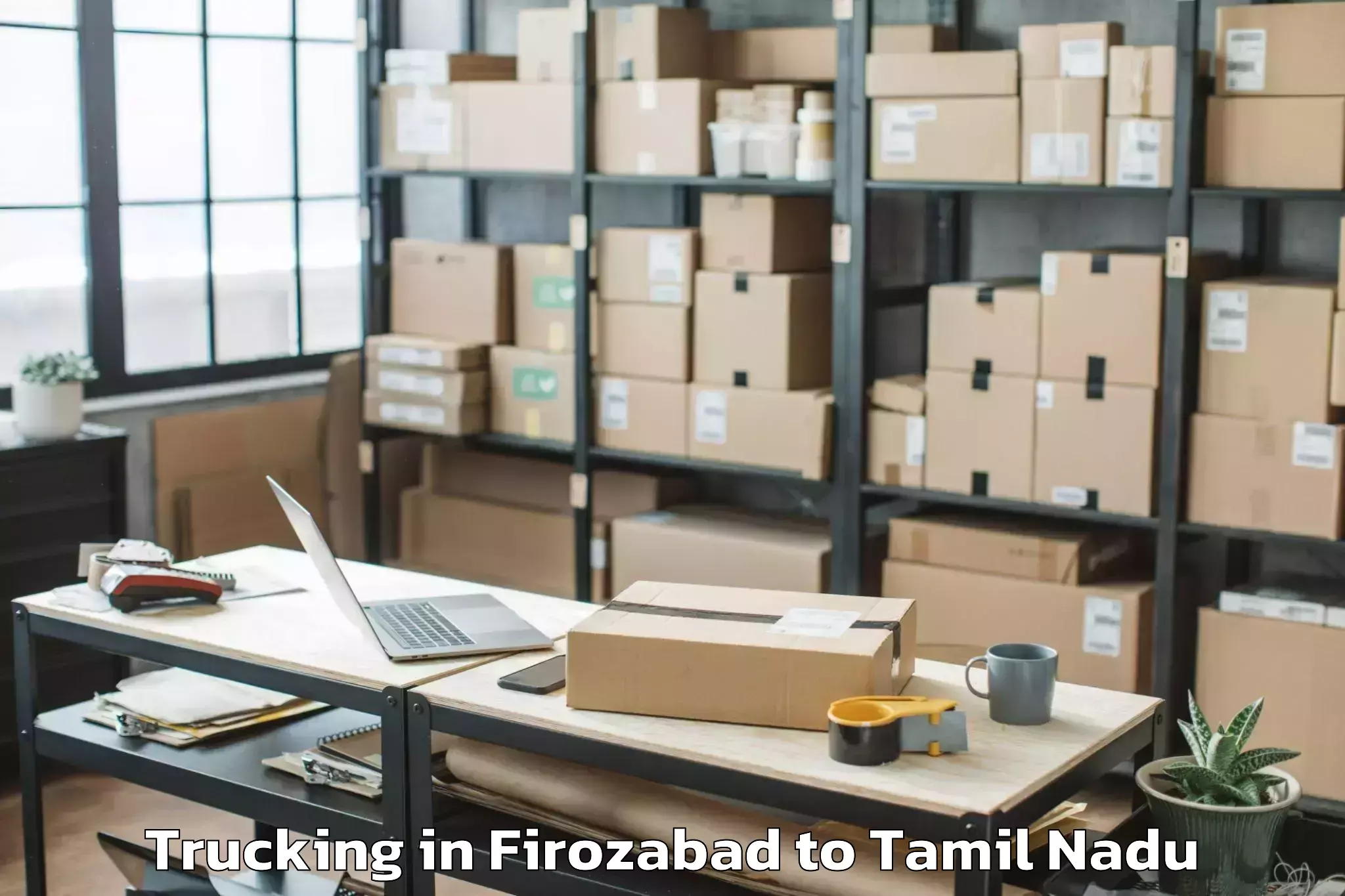 Hassle-Free Firozabad to Avudayarkoil Trucking